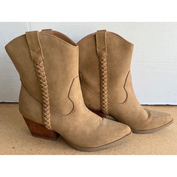 Report Women Sz‎ 7.5 Ankle Cowboy Boots Kalani Boho Western Braided Leather Boho - Picture 5 of 12